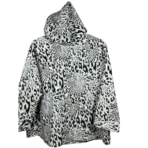 Chico's Zenergy Cheetah Metallic Full Zip‎ Jacket Womens Lightweight Hooded Sz L - Picture 10 of 12